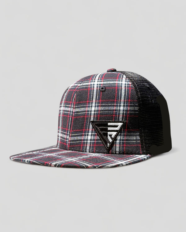 Legacy Logo on Ebony Red Plaid