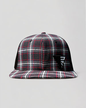Legacy Logo on Ebony Red Plaid