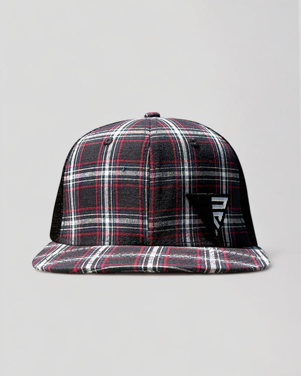 Legacy Logo on Ebony Red Plaid