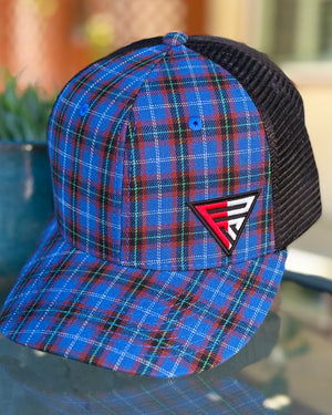Legacy Logo on Royal Blue Red Plaid