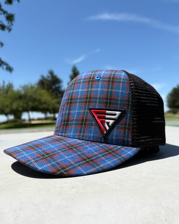 Legacy Logo on Royal Blue Red Plaid