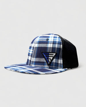Legacy Logo on Blue White Plaid