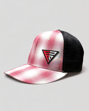 Legacy Logo on Faded Rubine Plaid