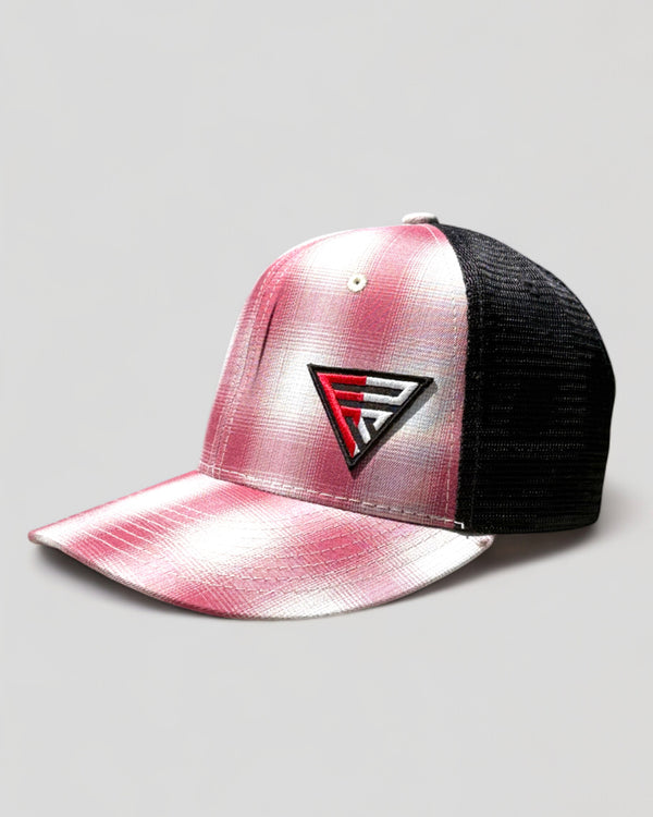 Legacy Logo on Faded Rubine Plaid