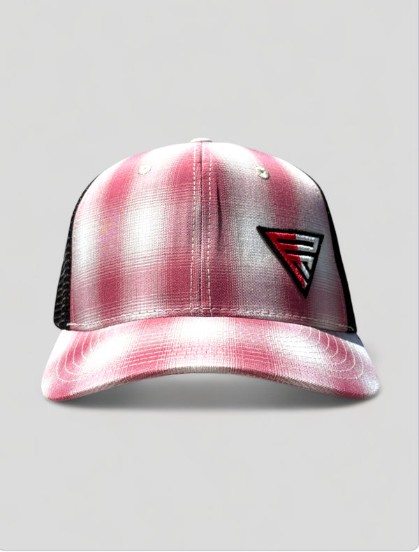 Legacy Logo on Faded Rubine Plaid