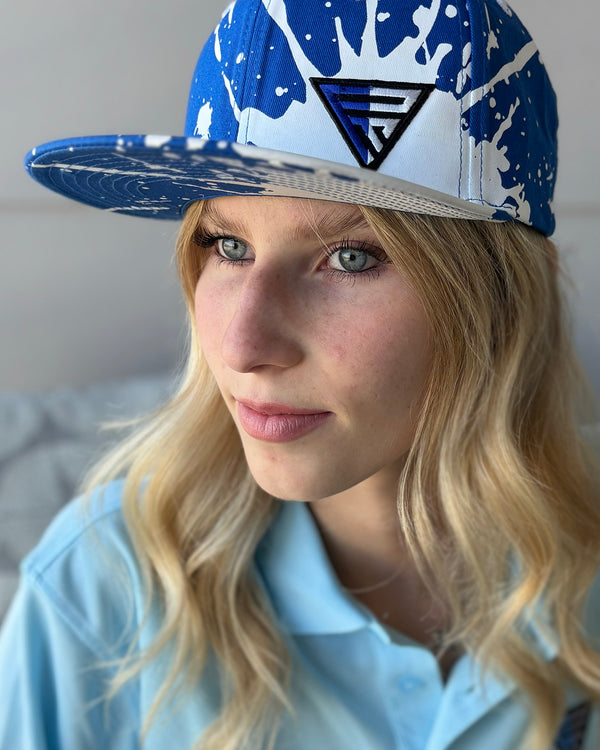 Drip on Lapis Blue Flat Bill