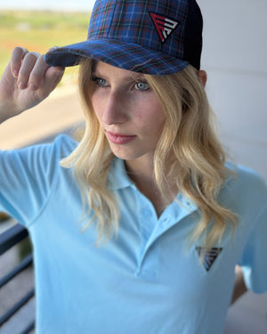 Legacy Logo on Royal Blue Red Plaid