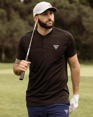 MFP Premium Athletic Tru-FIT Black Blade Polo