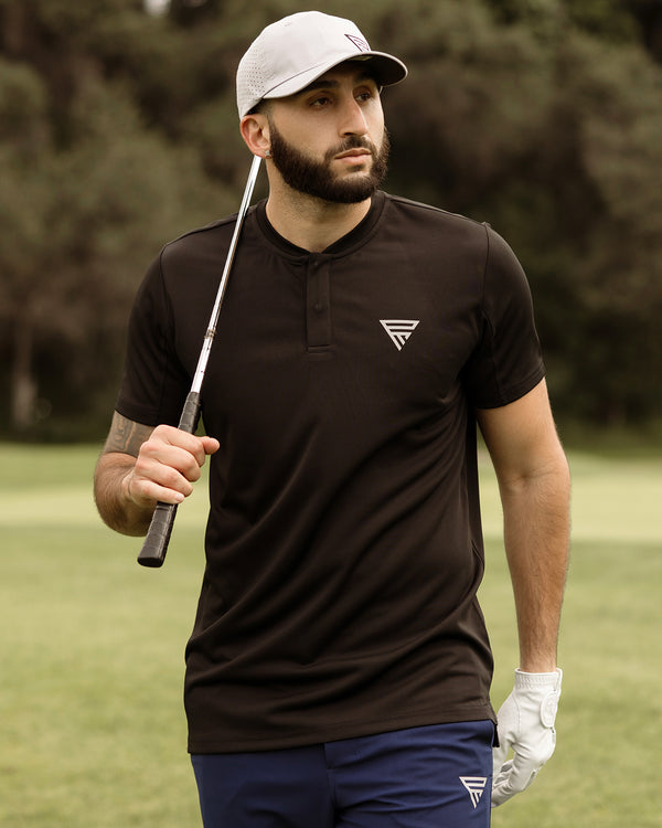 MFP Premium Athletic Tru-FIT Black Blade Polo