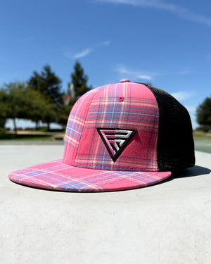 Legacy Logo on Fuchsia Plaid