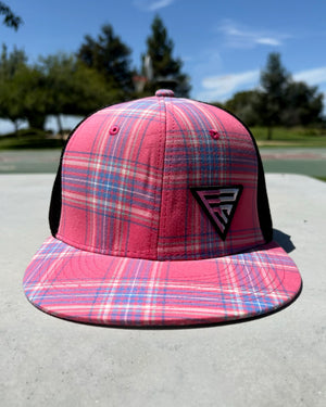 Legacy Logo on Fuchsia Plaid